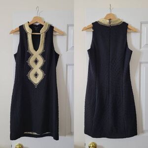Lilly Pulitzer black dress with gold detail 4